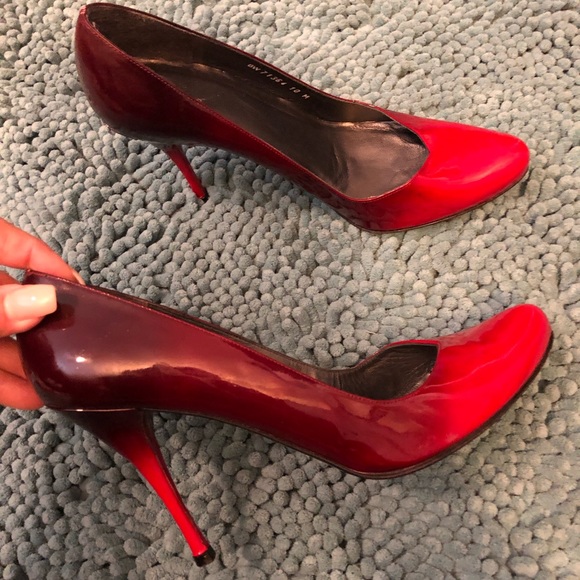 Stuart Weitzman Shoes - Stuart Weitzman Red/Black Ombré Heels